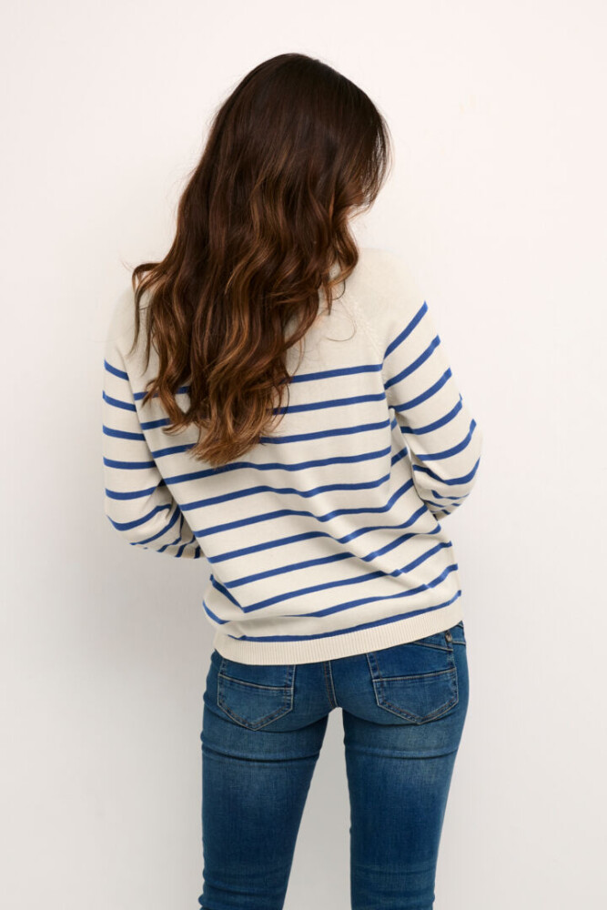 CrSillar genser - Blå striper - Cream