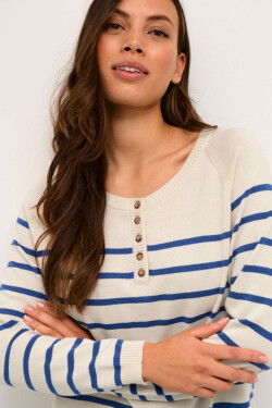 CrSillar genser - Blå striper - Cream - bakside